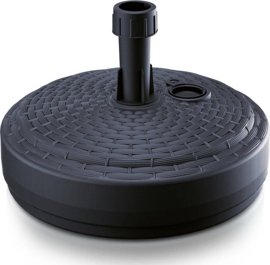 Prosperplast 1x Stuks Ronde Rotan Kunststof Parasolvoeten Antraciet 10 Liter Parasolvoeten