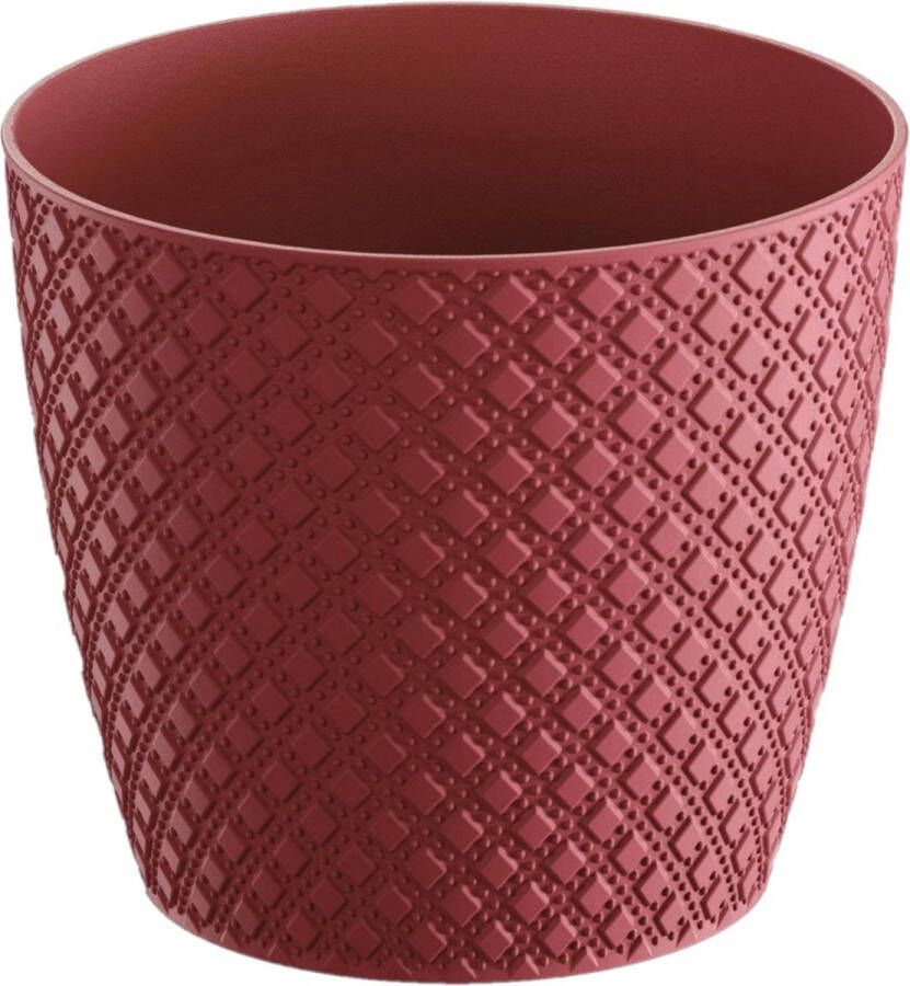 Prosperplast Plantenpot orient rood kunststof D15 7 x H13 8 cm bloempot voor binnen en buiten