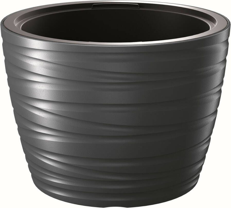 Prosperplast Plantenpot bloempot Amazing buiten binnen kunststof antraciet D47 x H52 cm met binnenpot
