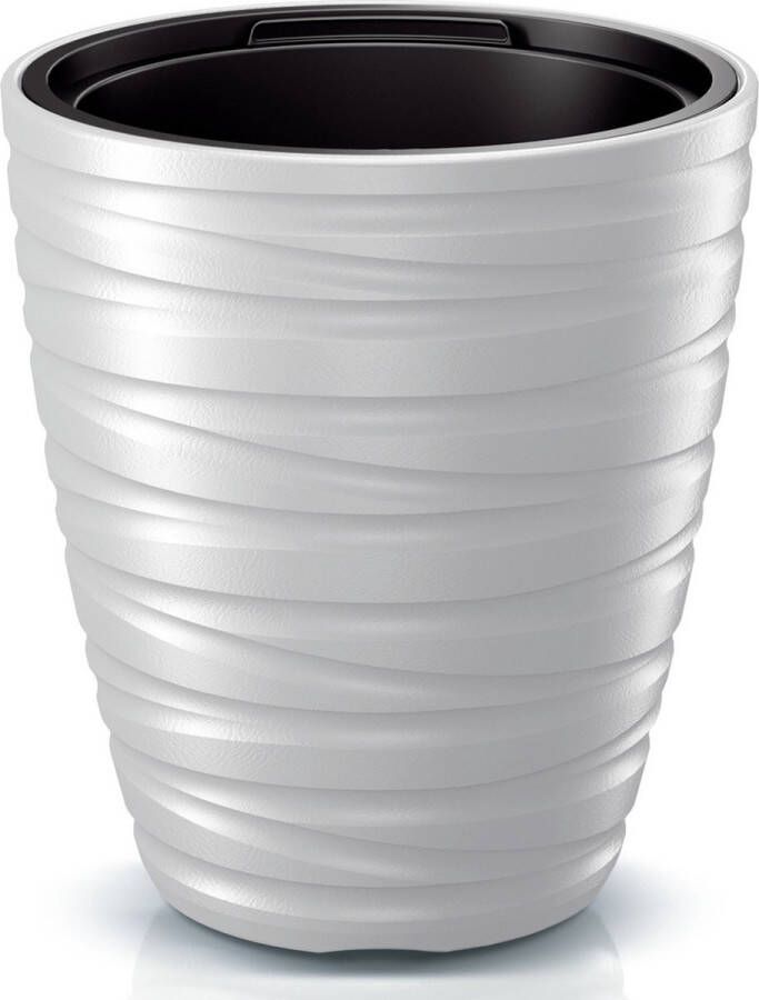 Prosperplast Plantenpot bloempot Amazing buiten binnen kunststof wit D30 x H33 cm met binnenpot
