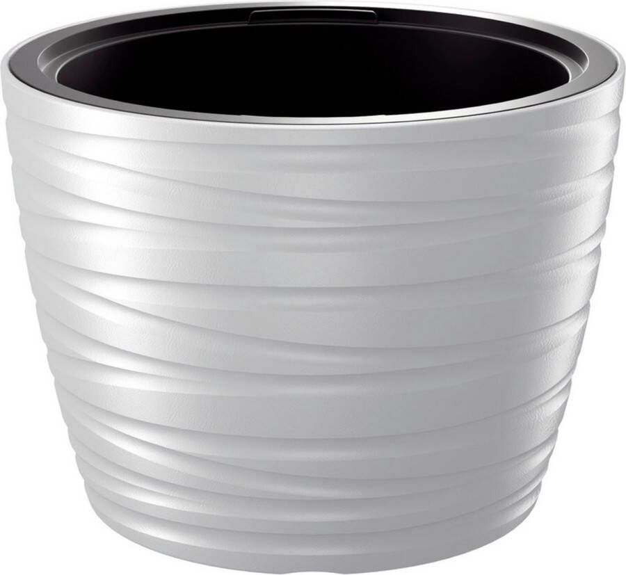 Prosperplast Plantenpot bloempot Amazing buiten binnen kunststof wit D37 x H28 cm met binnenpot