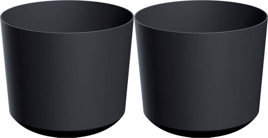 Prosperplast Plantenpot bloempot Babylon 2x kunststof buiten binnen antraciet grijs D39 x H39 cm