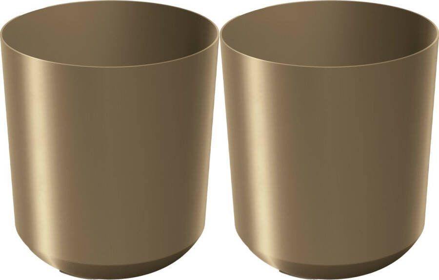 Prosperplast Plantenpot bloempot Babylon 2x kunststof buiten binnen goud D34 x H34 cm