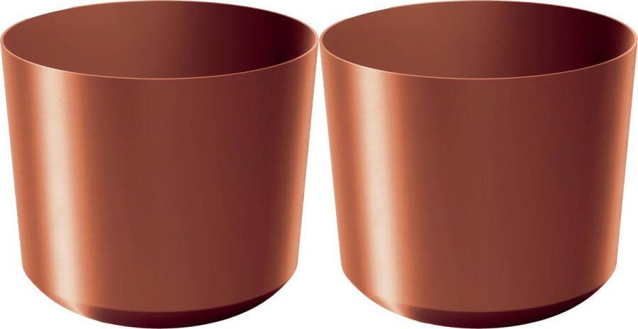 Prosperplast Plantenpot bloempot Babylon 2x kunststof buiten binnen koper D18 x H18 cm