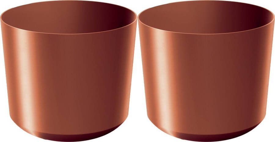 Prosperplast Plantenpot bloempot Babylon 2x kunststof buiten binnen koper D20 x H20 cm Plantenpotten