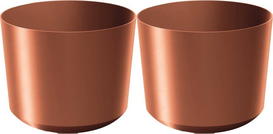 Prosperplast Plantenpot bloempot Babylon 2x kunststof buiten binnen koper D29 x H29 cm