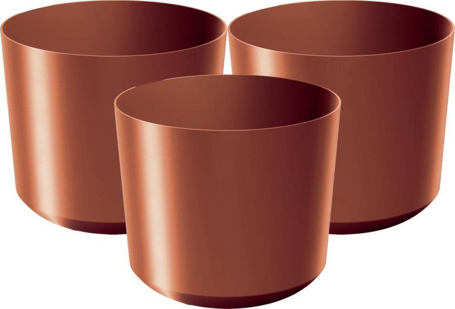 Prosperplast Plantenpot bloempot Babylon 3x kunststof buiten binnen koper D20 x H20 cm