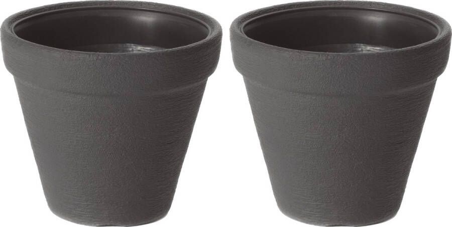 Prosperplast Plantenpot bloempot Classic Garden 2x buiten binnen kunststof antraciet D35 x H36 cm