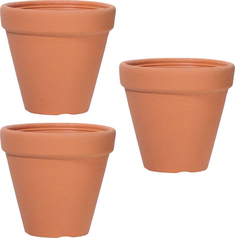 Prosperplast Plantenpot bloempot Classic Garden 3x buiten binnen kunststof terracotta D25 x H26 cm