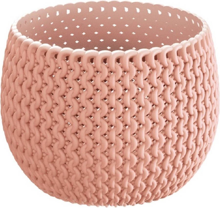 Prosperplast Plantenpot bloempot kunststof dia 14 5 cm en hoogte 11 cm in het zalm roze voor binnen buiten