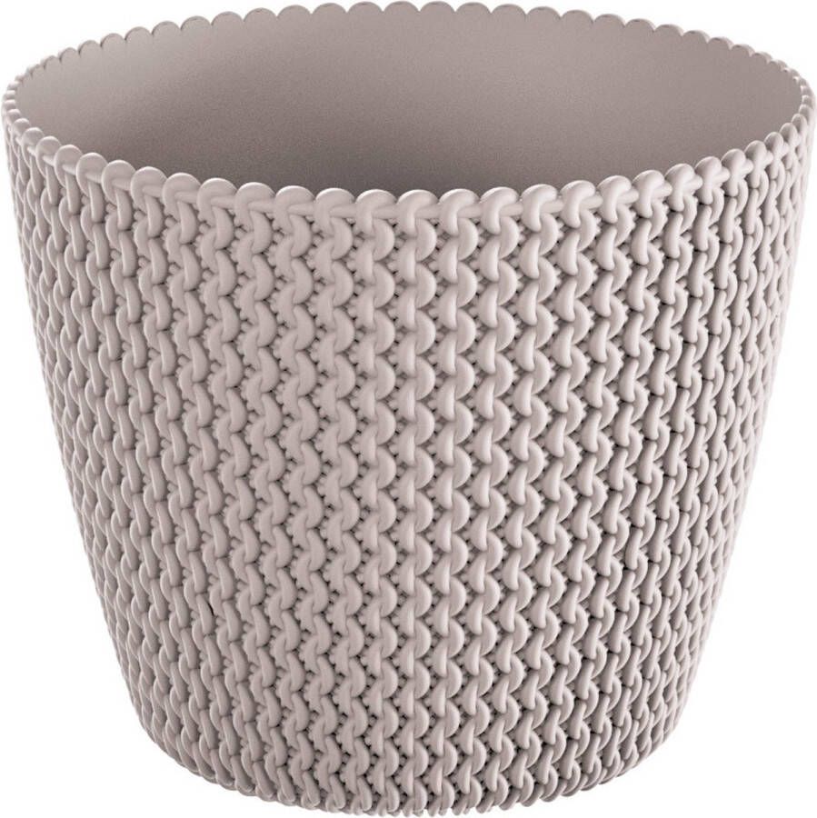 Prosperplast Plantenpot bloempot kunststof dia 35 cm en hoogte 29 cm in het beige taupe voor binnen buiten
