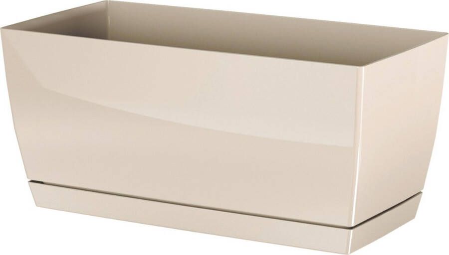 Prosperplast Plantenpot bloempot kunststof glanzend creme beige 29 x 14 x 13 6 cm voor binnen buiten