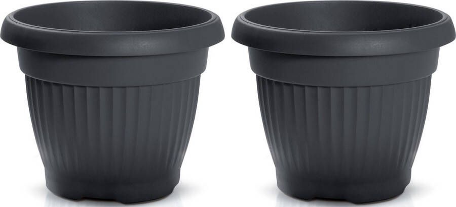 Prosperplast Plantenpot bloempot Roma Garden 2x buiten binnen kunststof antraciet D45 x H45 cm