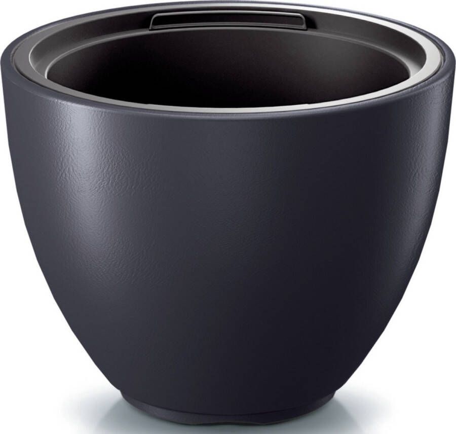 Prosperplast Plantenpot bloempot Sevilla buiten binnen kunststof antraciet D30 x H23 cm met binnenpot