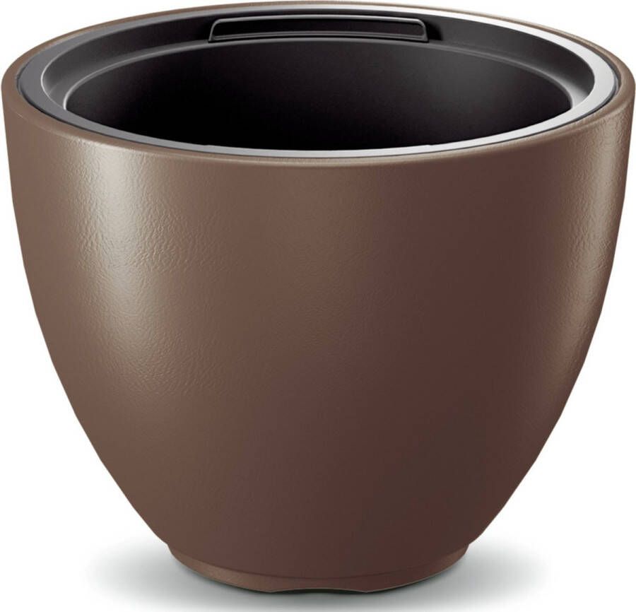 Prosperplast Plantenpot bloempot Sevilla buiten binnen kunststof bruin D30 x H23 cm met binnenpot