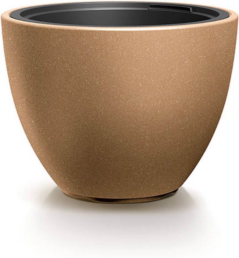 Prosperplast Plantenpot bloempot Sevilla buiten binnen kunststof hout beige D39 x H30 cm met binnenpot