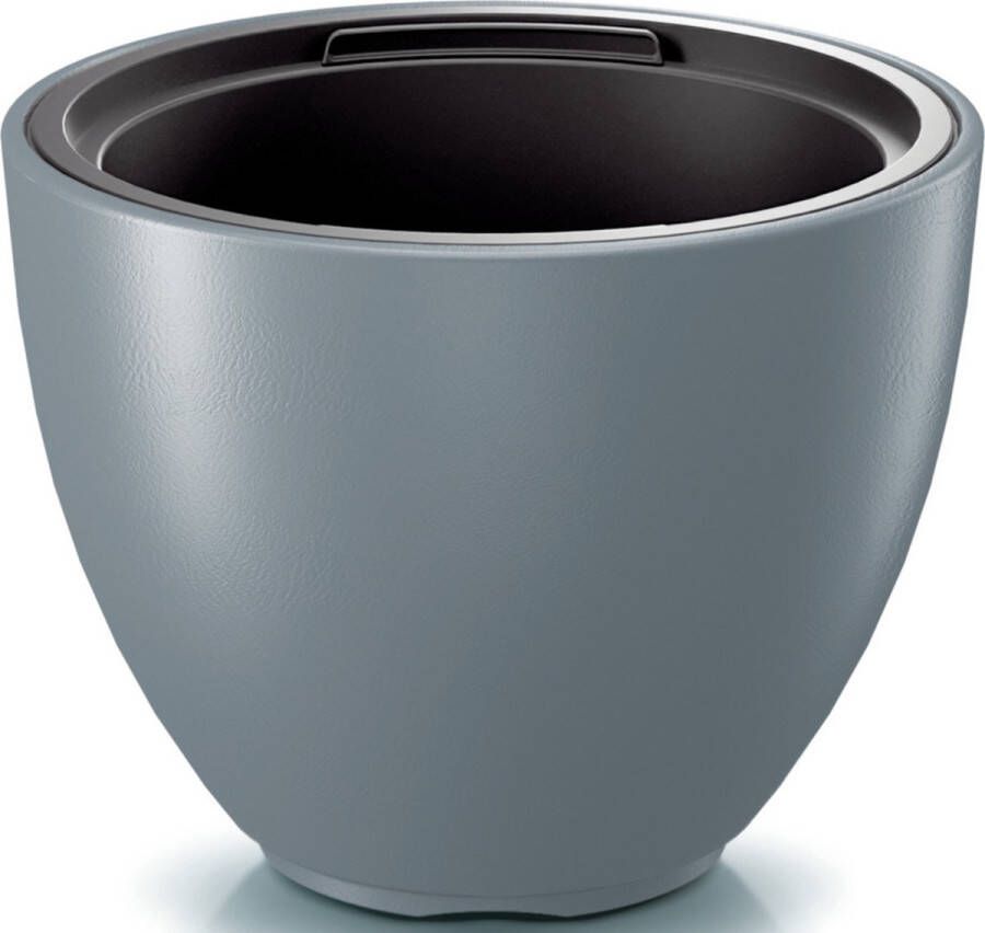 Prosperplast Plantenpot bloempot Sevilla buiten binnen kunststof lichtgrijs D39 x H30 cm met binnenpot