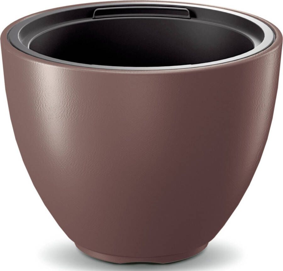 Prosperplast Plantenpot bloempot Sevilla buiten binnen kunststof mahonie bruin D30 x H23 cm met binnenpot