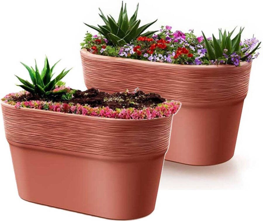 Prosperplast Plantenpot bloempot Windsor 2x terracotta L28 x B15 x H15 cm Ovaal