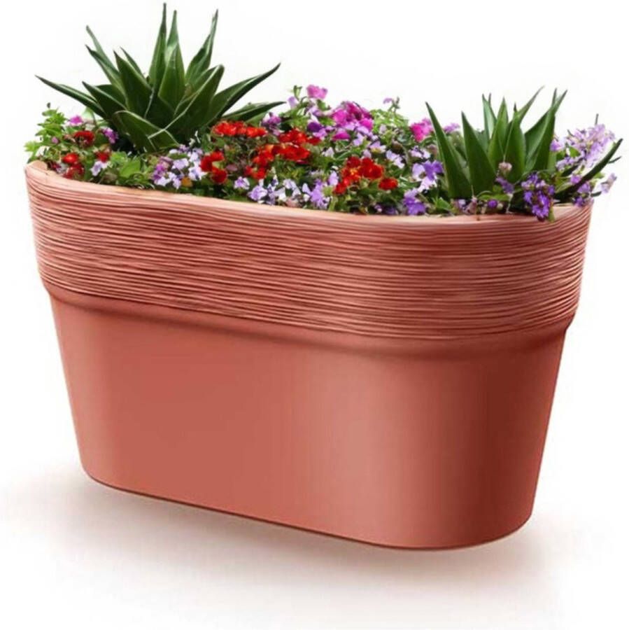 Prosperplast Plantenpot bloempot Windsor buiten binnen design kunststof terracotta L28 x B15 x H15 cm Ovaal