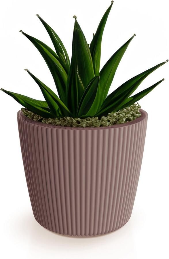Prosperplast Plantenpot bloempot Buckingham buiten binnen design kunststof terra bruin D19 x H17 cm