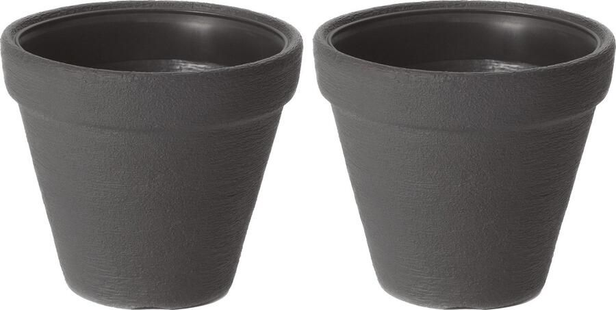 Prosperplast Plantenpot bloempot Classic Garden 2x buiten binnen kunststof antraciet D40 x H41 cm