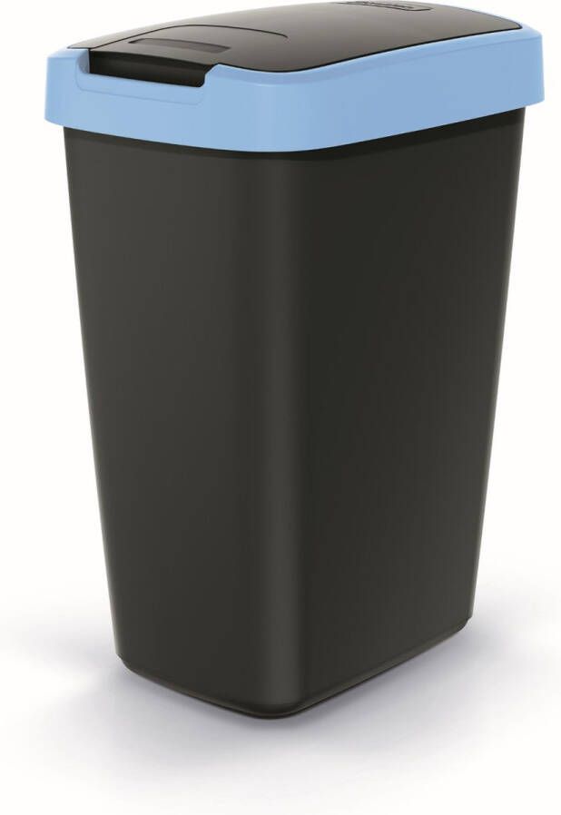 Prosperplast Prullenbak Afvalbak 12L Zwart met blauwe frame