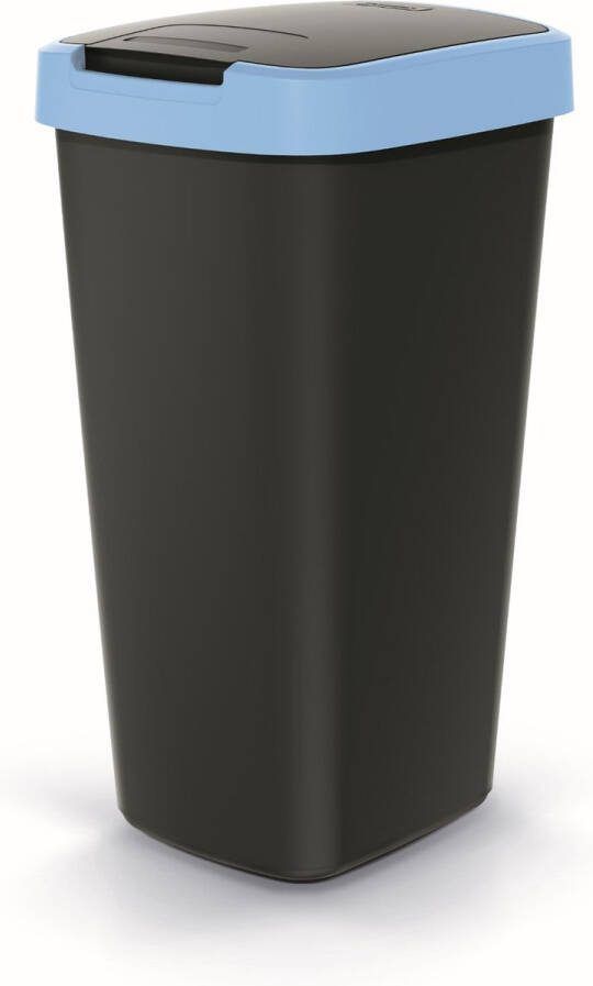 Prosperplast Prullenbak Afvalbak 25L Zwart met blauwe frame