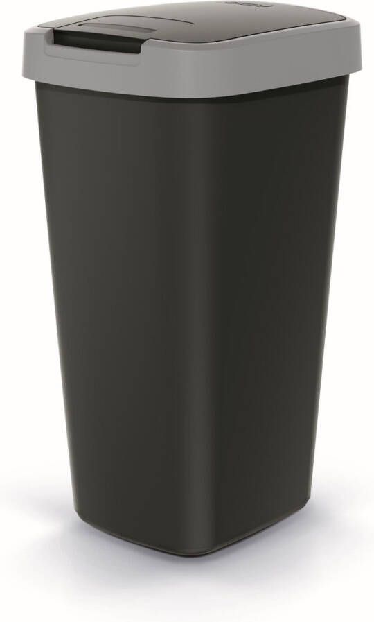 Prosperplast Prullenbak Afvalbak 25L Zwart met grijs frame