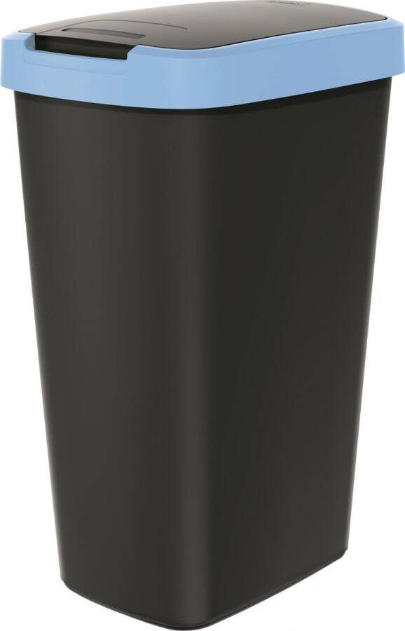 Prosperplast Prullenbak Afvalbak 45L Zwart met blauw frame