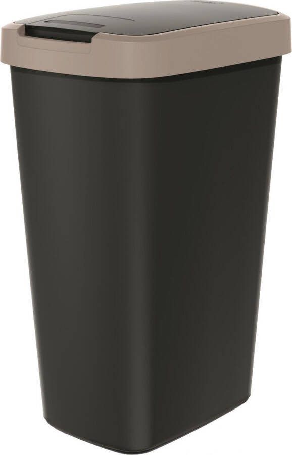 Prosperplast Prullenbak Afvalbak 45L Zwart met bruin frame