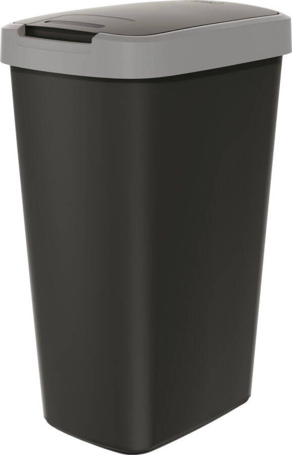 Prosperplast Prullenbak Afvalbak 45L Zwart met grijs frame