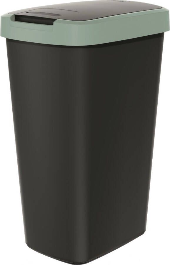 Prosperplast Prullenbak Afvalbak 45L Zwart met lichtgroen frame