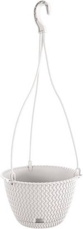 Prosperplast Ronde bloempot hanger 4.8L ProsPlust Splofy Round WS plastic in wit 27 x 16 6 cm