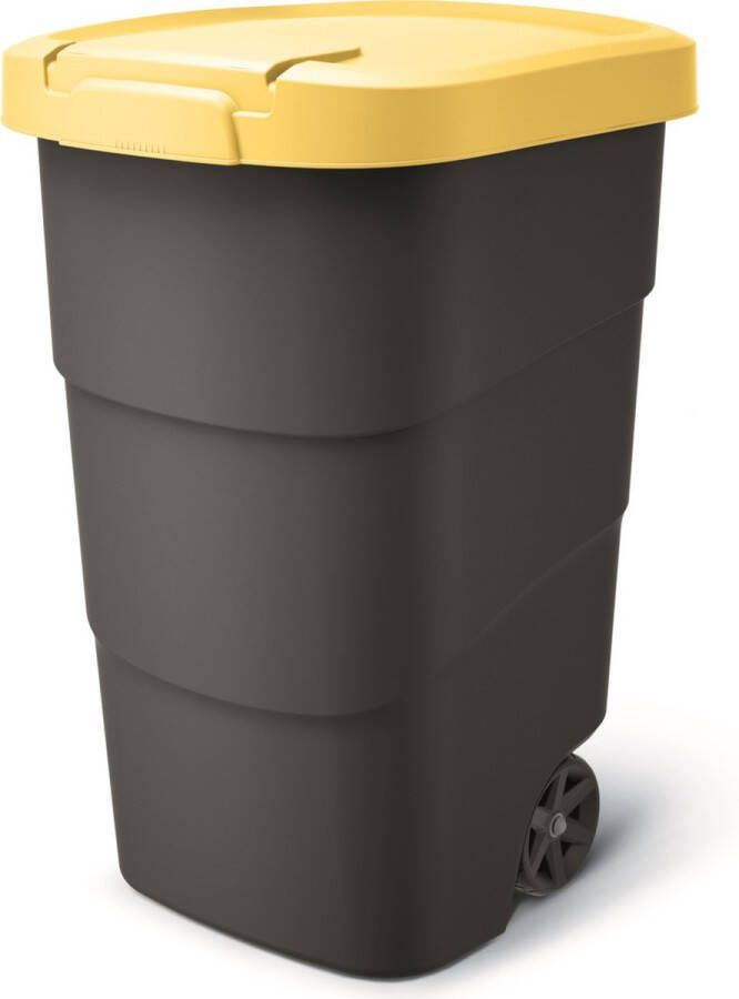 Prosperplast Wheeler Grote Afvalbak met wielen 95L Geel Kunststof