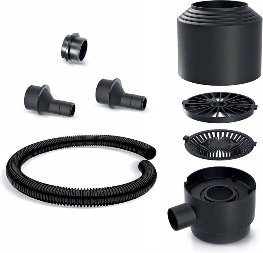 Prosperplast Zwarte Vulautomaat met Filter 75-110mm Tuin Regenpijp Accessorisch voor Regenton Bewatering