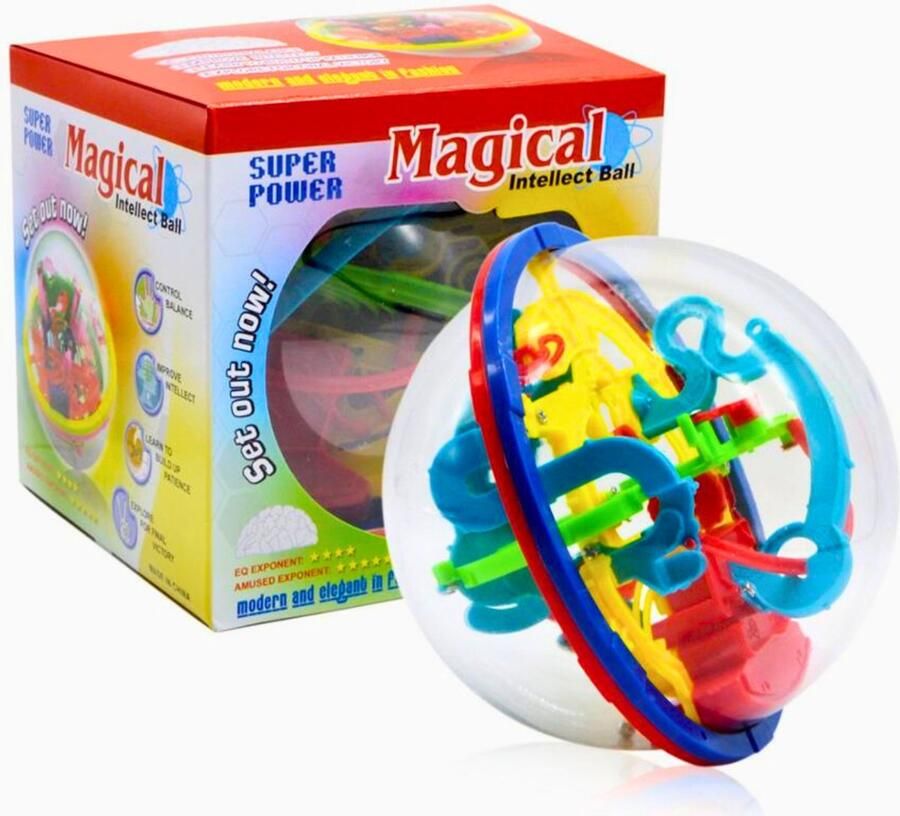 Prostec Maze Ball 3D Breinbreker Doolhofspel Educatief Denkspel voor Kinderen en Volwassenen 70+ Obstakels Ø12 5cm Stimulerende Puzzelbal