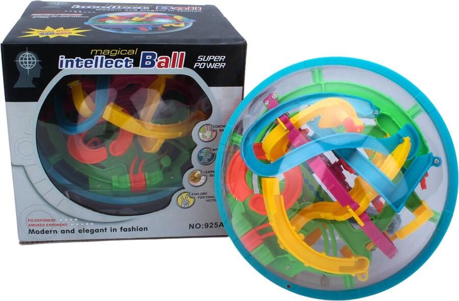 Prostec Maze Ball 3D Breinbreker Doolhofspel Educatief Denkspel voor Kinderen en Volwassenen Puzzelbal met 100+ Obstakels Ø17cm Stimulerend Leerspel