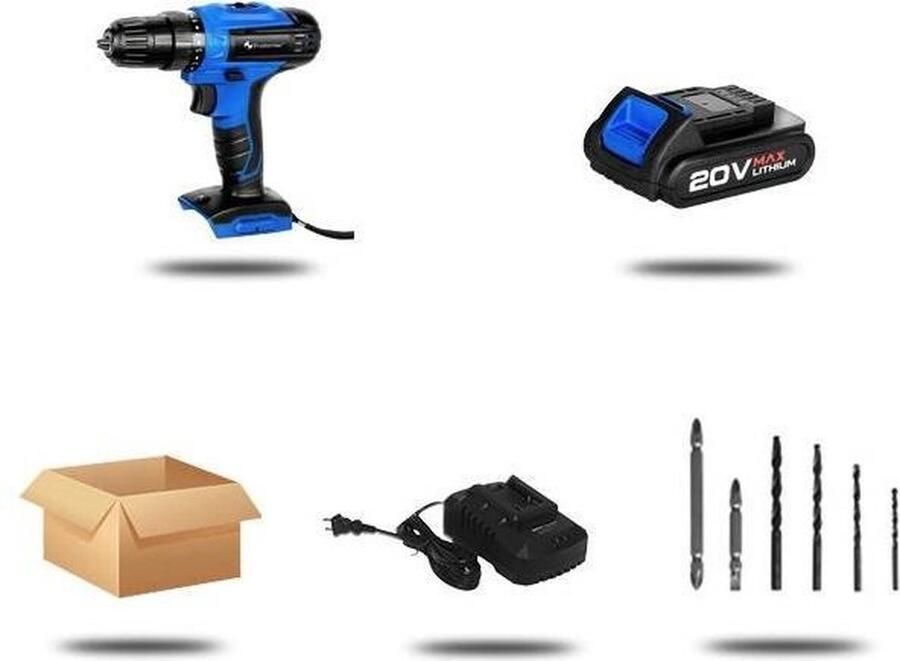 PROSTORMER Professional Accuboormachine complete set met 1x 20V 2AH accu en lader + accessoires
