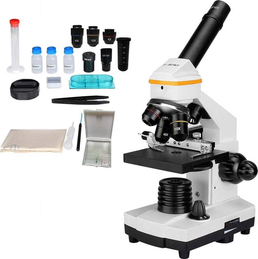 ::Pro:.Svbony Biologische Microscoop 40X-1600X Mechanische Tafel Dubbele LED Verlichting Samengestelde Monoculaire Microscoop X01NSK9 voor Kinderen Studenten Beginners School en Thuisonderwijs