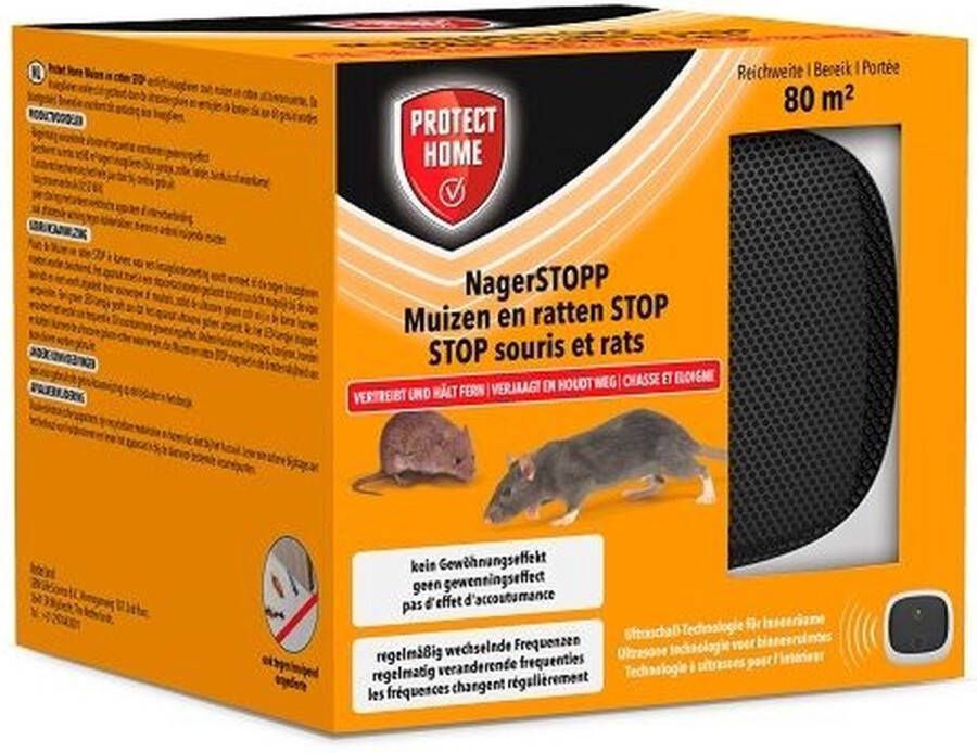 Protect Home Muizen en ratten STOP Ultrasoon muizenverjager 80 m² doos 1 stuk