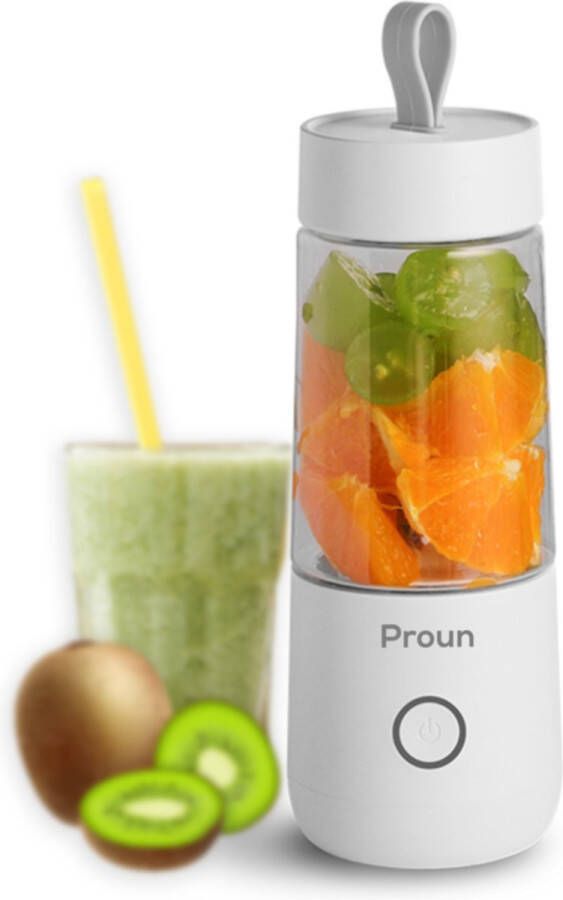 Proun Draagbare Mini Blender Smoothie To Go Draadloos Wit 350 ml