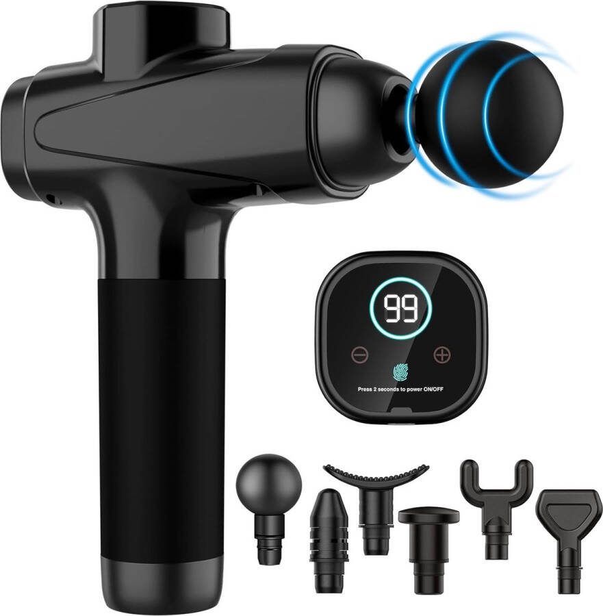 PRS Business Massagepistool Lichaamsmassage 30 Snelheden 10 Kopstukken Spierpijnverlichting LCD-Touchscreen