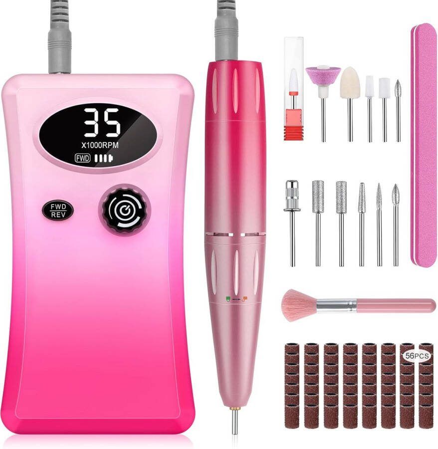 PRS Busniess Elektrische Nagelvijl Manicure- En Pedicureset Nagelbitjes Schuurrolletjes Draagbaar Oplaadbaar