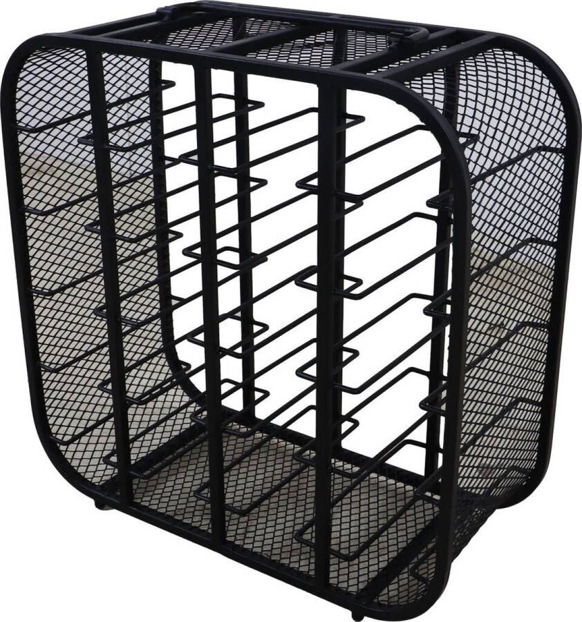 PS-Collection Cordova Wijnrek 55x25x55 cm Zwart Metaal wijnrek muur wijnkast wijnrek hout wijnrekken wijnrek zwart wijnrek hangend wijn rek wijnrek wand