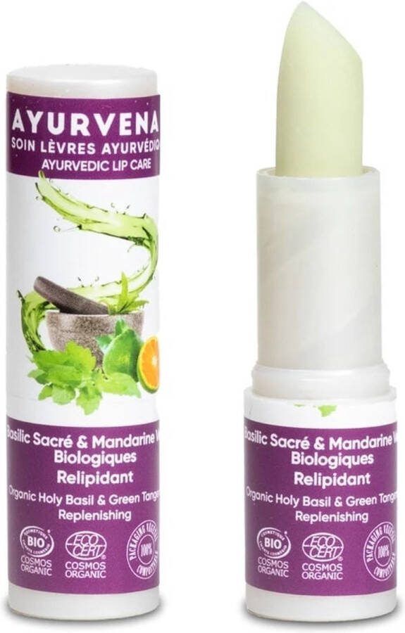 PS-Collection Natuurlijke Lippenbalsem met Basilicum & Mandarijn Biologisch Ayurvedisch lippenverzorging voetcreme voor droge voeten lippen verzorging voetcrèmes lippen verzorging natuurlijk handcrèmes