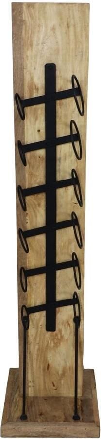 PS-Collection Barton Wijnrek 30x30x120 cm Bruin Zwart Hout Metaal wijnrek muur wijnkast wijnrek hout wijnrekken wijnrek zwart wijnrek hangend wijn rek wijnrek wand