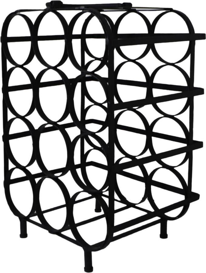 PS-Collection Padilla Wijnrek 35x25x50 cm Zwart Metaal wijnrek muur wijnkast wijnrek hout wijnrekken wijnrek zwart wijnrek hangend wijn rek wijnrek wand