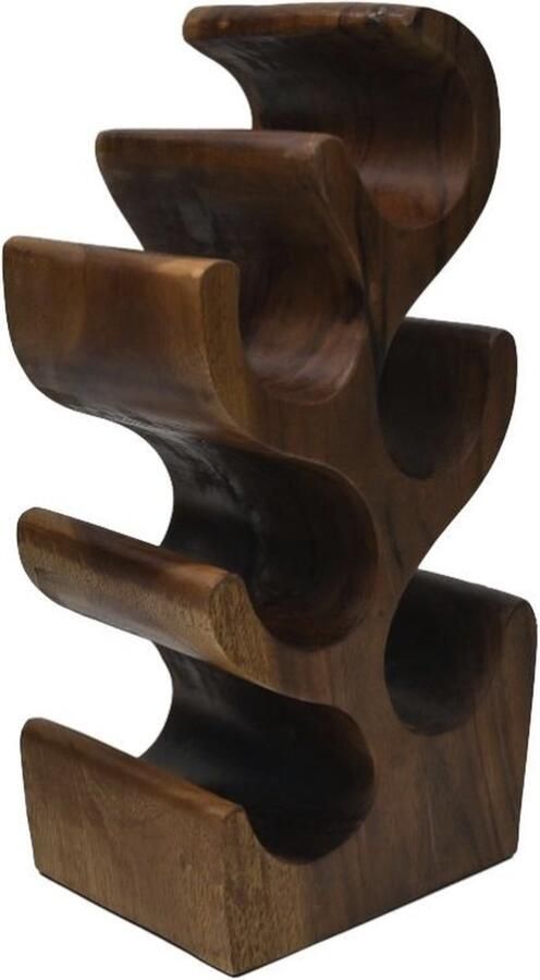 PS-Collection Perez Wijnrek 26x18x50 cm Bruin Munggur -wijnrek muur wijnkast wijnrek hout wijnrekken wijnrek zwart wijnrek hangend wijn rek wijnrek wand