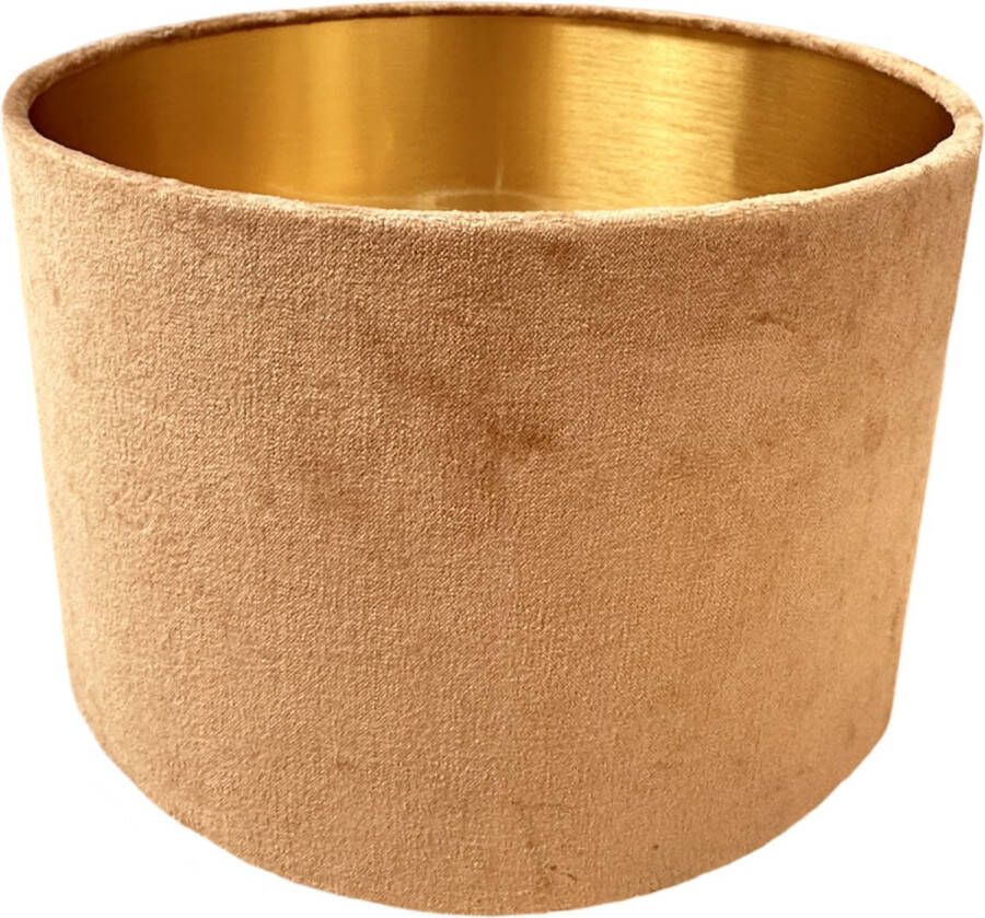 PS-Collection Rhea Lampenkap ø32x32x20 cm Beige Goud Velours lampenkap voor staande lamp lampenkappen hanglampen lampenkappen voor tafellampen lampenkappen lampekap lampenkap velours lampenkap voor tafellamp lampenkappen landelijk